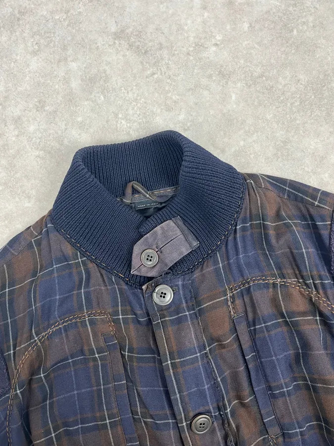 2000s Marithé + François Girbaud Blue & Brown Checkered Jacket SCfMMJk 4