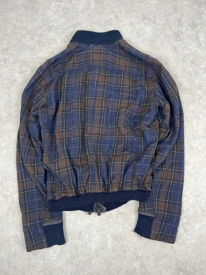 2000s Marithé + François Girbaud Blue & Brown Checkered Jacket SCfMMJk 5