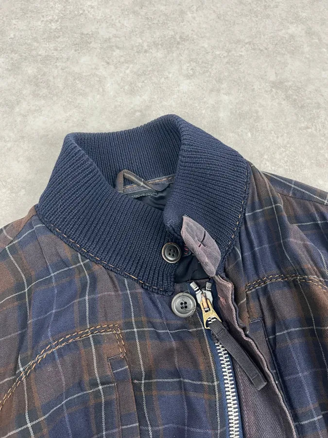 2000s Marithé + François Girbaud Blue & Brown Checkered Jacket SCfMMJk 6