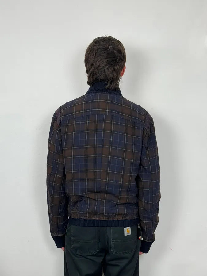 2000s Marithé + François Girbaud Blue & Brown Checkered Jacket SCfMMJk 2