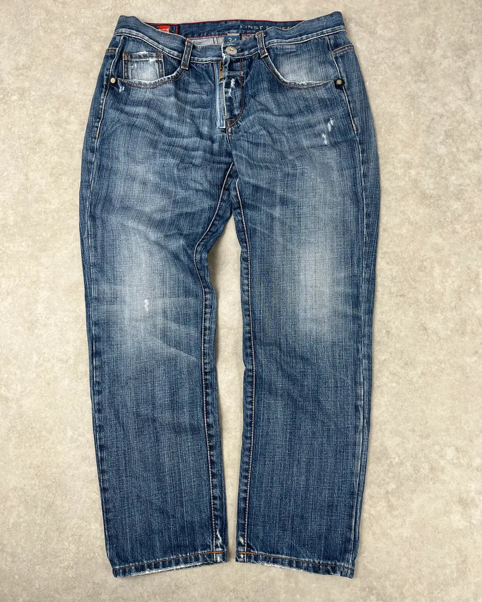 2000s Marithé + François Girbaud Blue Cozy Denim Jeans CZWBeWO 3