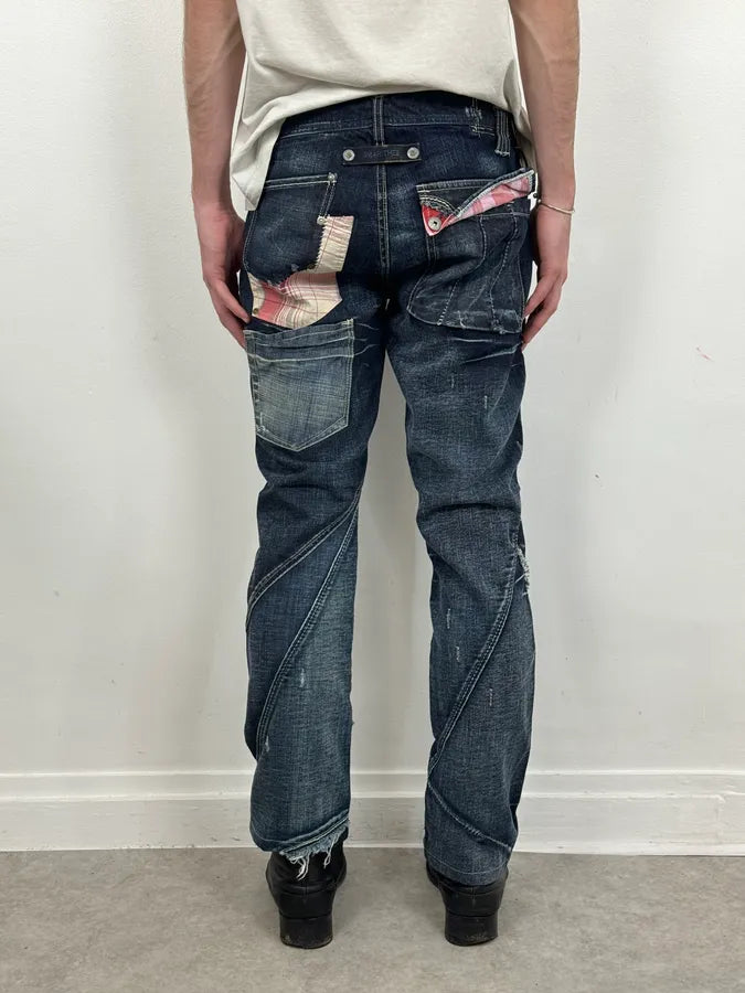 2000s Marithé + François Girbaud Blue Deconstructed Denim Jeans oQSDDEh 3