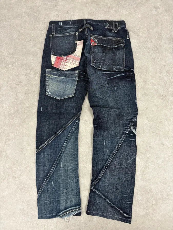 2000s Marithé + François Girbaud Blue Deconstructed Denim Jeans oQSDDEh 7