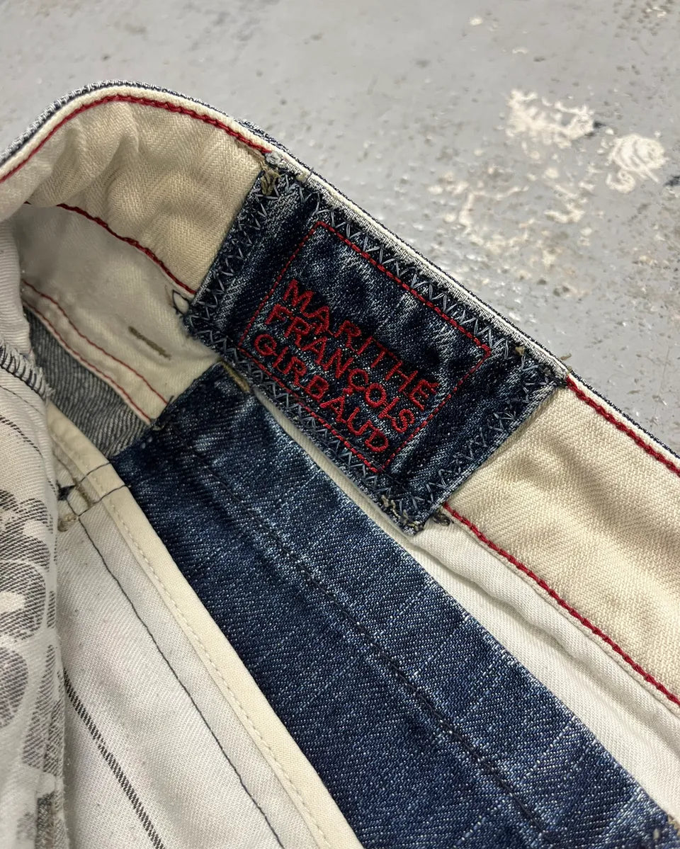 2000s Marithé + François Girbaud Blue Denim Distressed Bootcut Jeans RGRljgK 12