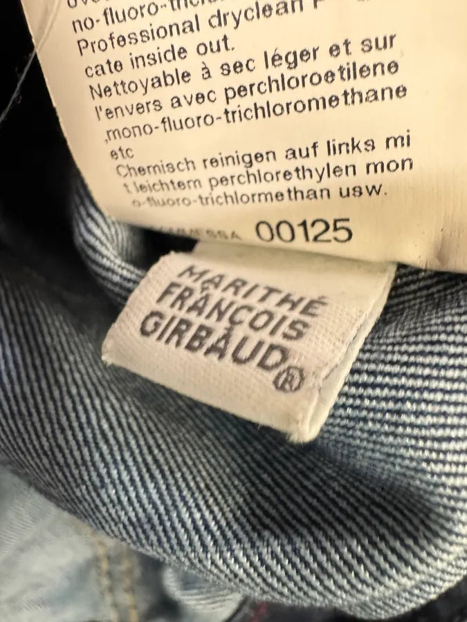 2000s Marithé + François Girbaud Blue Distressed Denim Jacket uAWjhQE 10