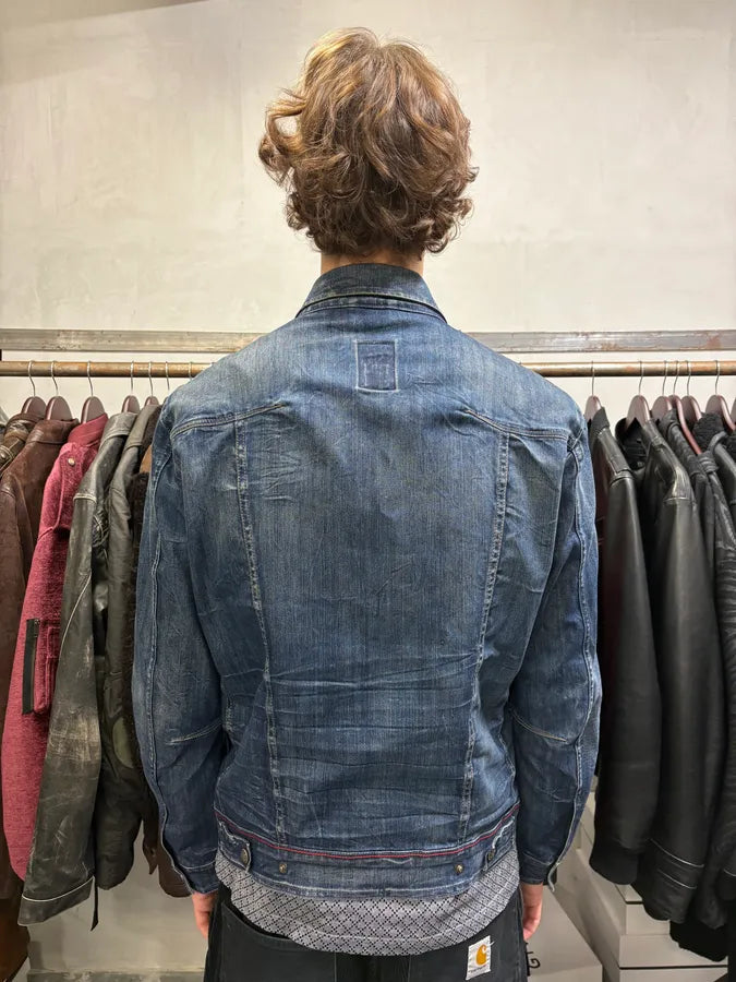 2000s Marithé + François Girbaud Blue Distressed Denim Jacket uAWjhQE 12