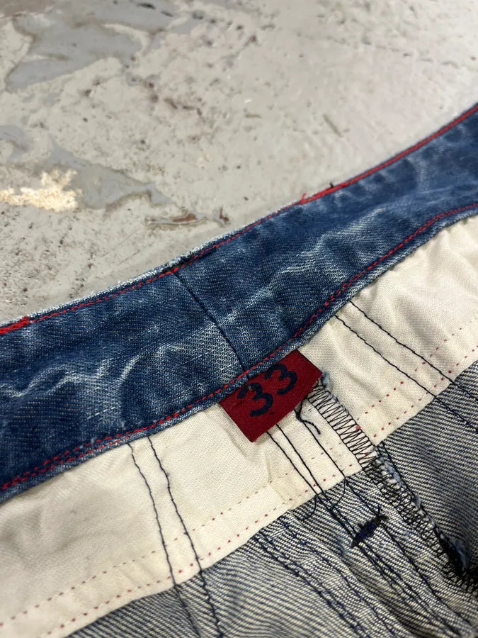 2000s Marithé + François Girbaud Blue Distressed Denim Jeans AZmKbfH 10