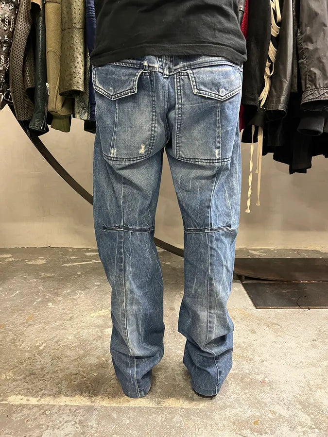 2000s Marithé + François Girbaud Blue Distressed Denim Jeans AZmKbfH 3