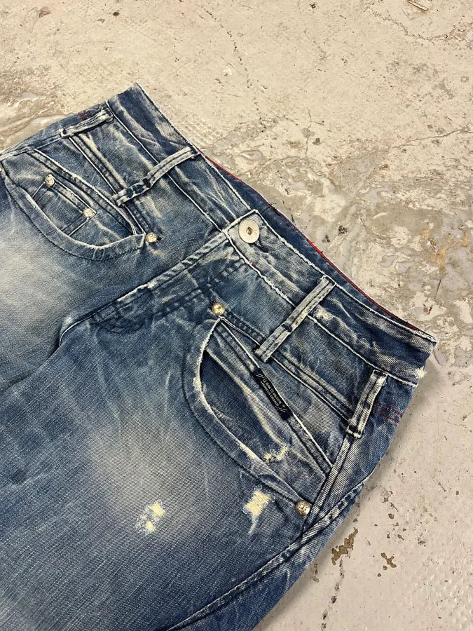 2000s Marithé + François Girbaud Blue Distressed Denim Jeans AZmKbfH 5