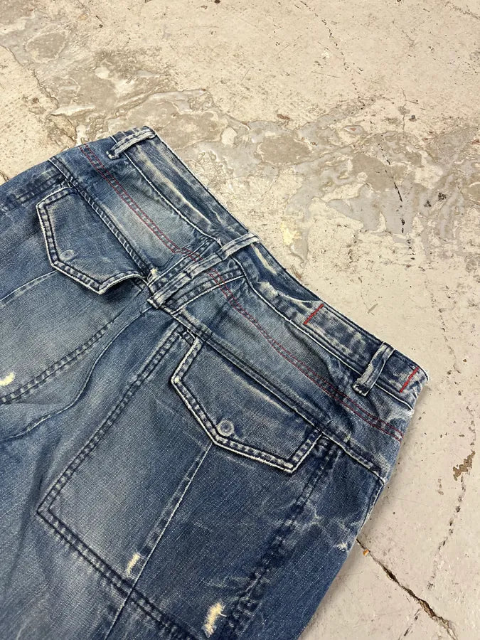2000s Marithé + François Girbaud Blue Distressed Denim Jeans AZmKbfH 7