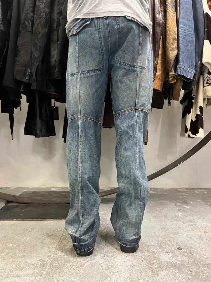 2000s Marithé + François Girbaud Blue Distressed Denim Jeans (L) 2