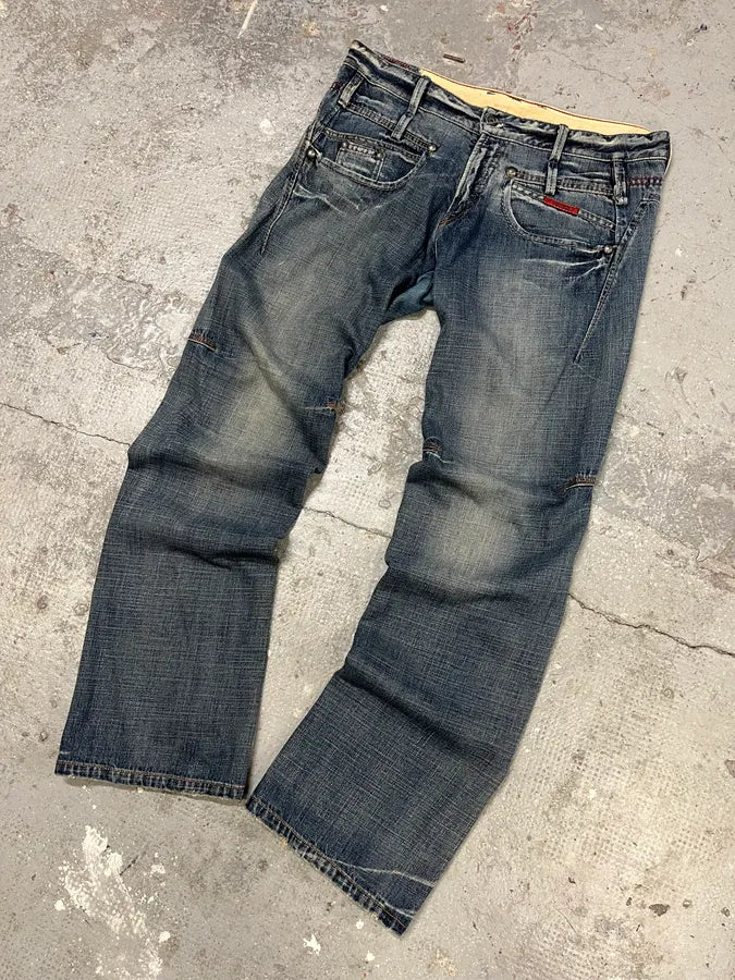 2000s Marithé + François Girbaud Blue Distressed Denim Jeans (L) 3