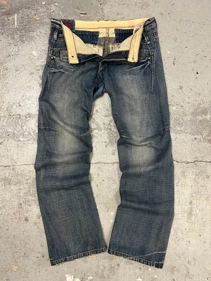 2000s Marithé + François Girbaud Blue Distressed Denim Jeans (L) 4