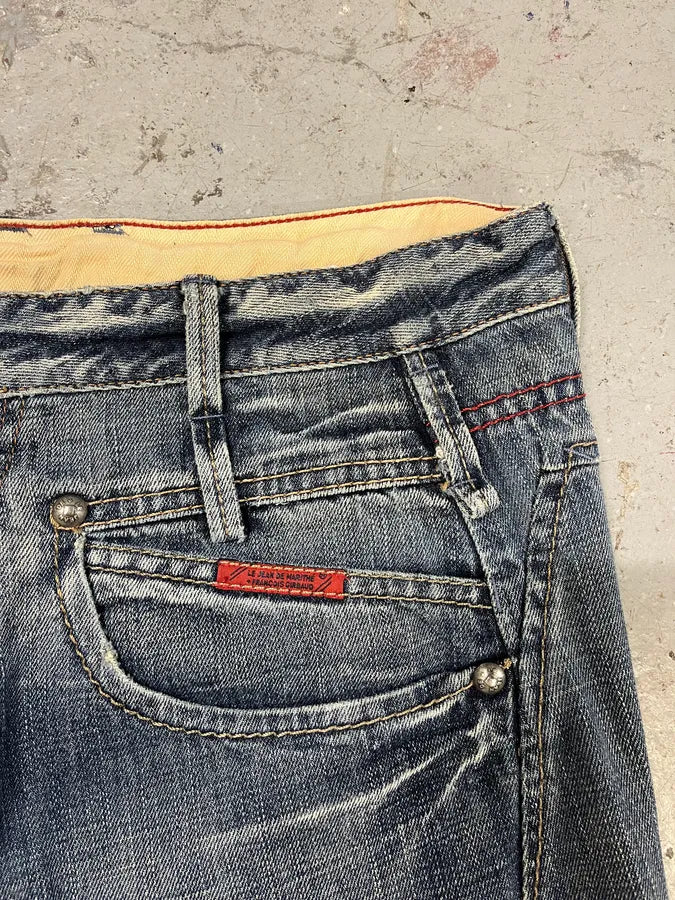 2000s Marithé + François Girbaud Blue Distressed Denim Jeans (L) 7