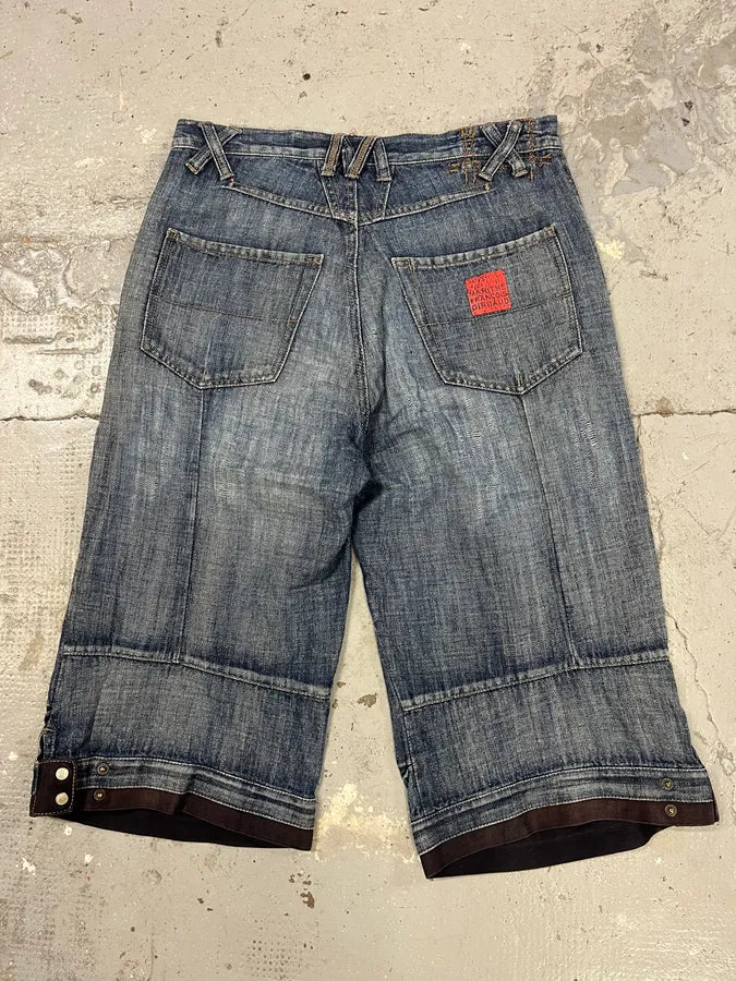 2000s Marithé + François Girbaud Blue Distressed Denim Shorts MODsdPf 6