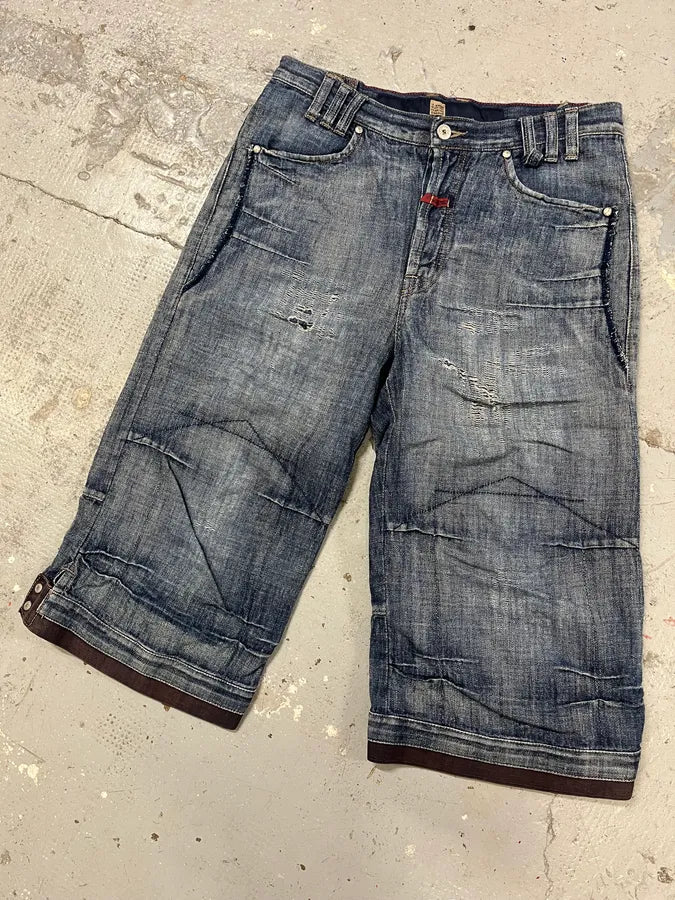 2000s Marithé + François Girbaud Blue Distressed Denim Shorts MODsdPf 4