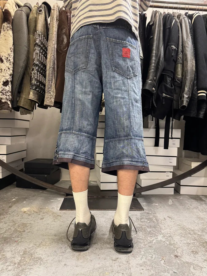 2000s Marithé + François Girbaud Blue Distressed Denim Shorts MODsdPf 3