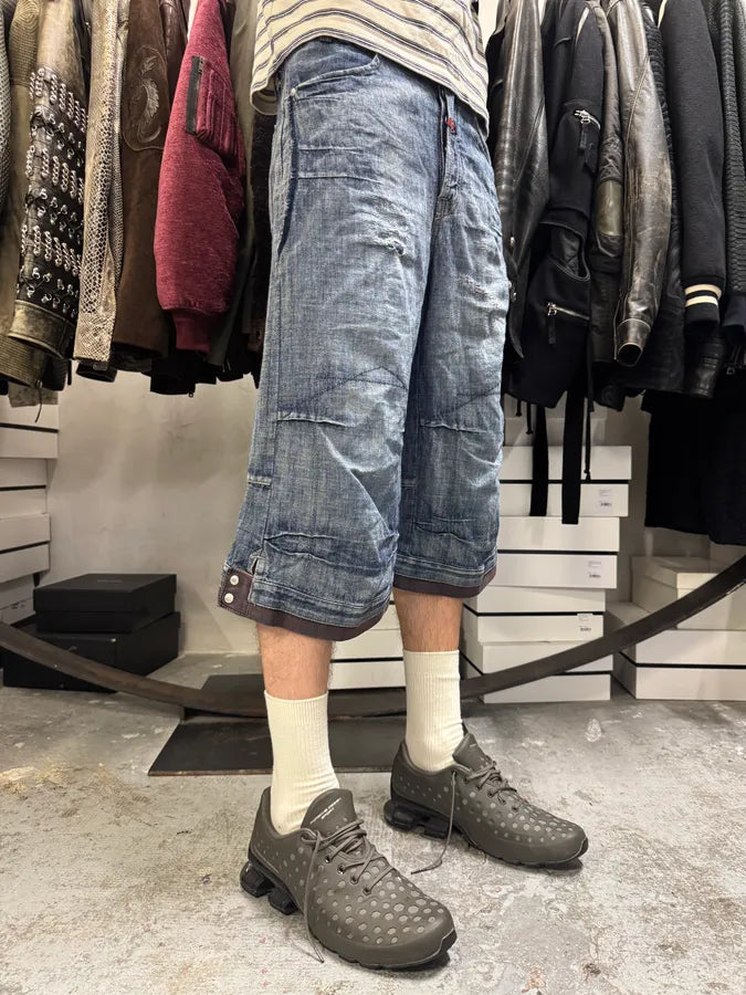 2000s Marithé + François Girbaud Blue Distressed Denim Shorts MODsdPf 2