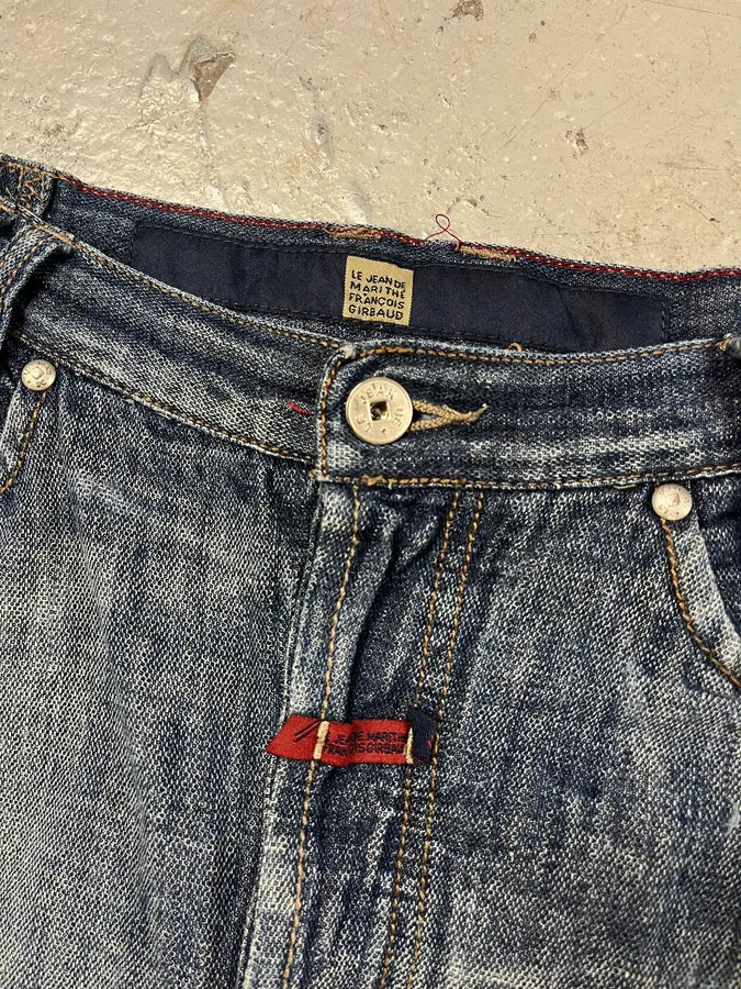 2000s Marithé + François Girbaud Blue Distressed Denim Shorts MODsdPf 8