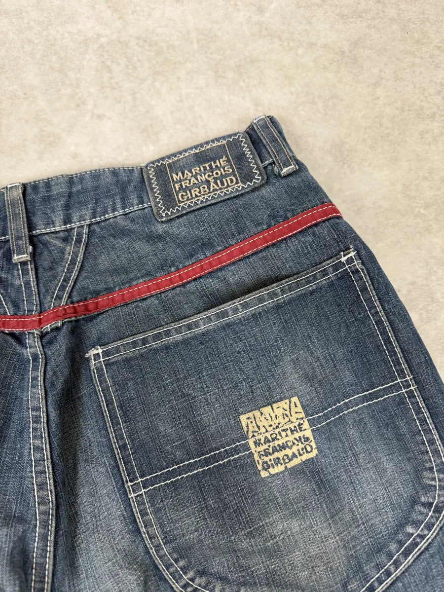 2000s Marithé + François Girbaud Blue Distressed Rebel Denim Jeans WbIXTpc 3