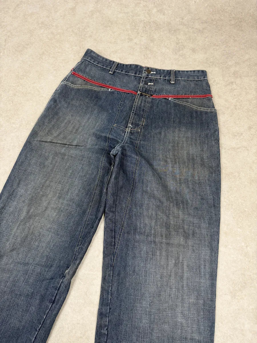2000s Marithé + François Girbaud Blue Distressed Rebel Denim Jeans WbIXTpc 5