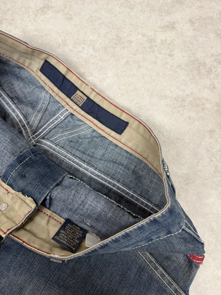 2000s Marithé + François Girbaud Blue Distressed Rebel Denim Jeans WbIXTpc 7