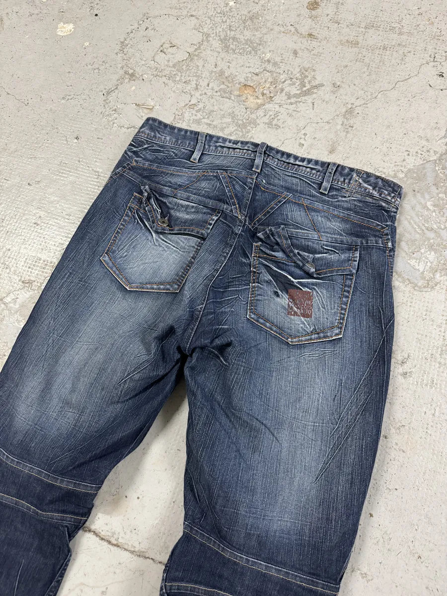 2000s Marithé + François Girbaud Blue Eroded Cozy Denim Jeans NMcksCe 5