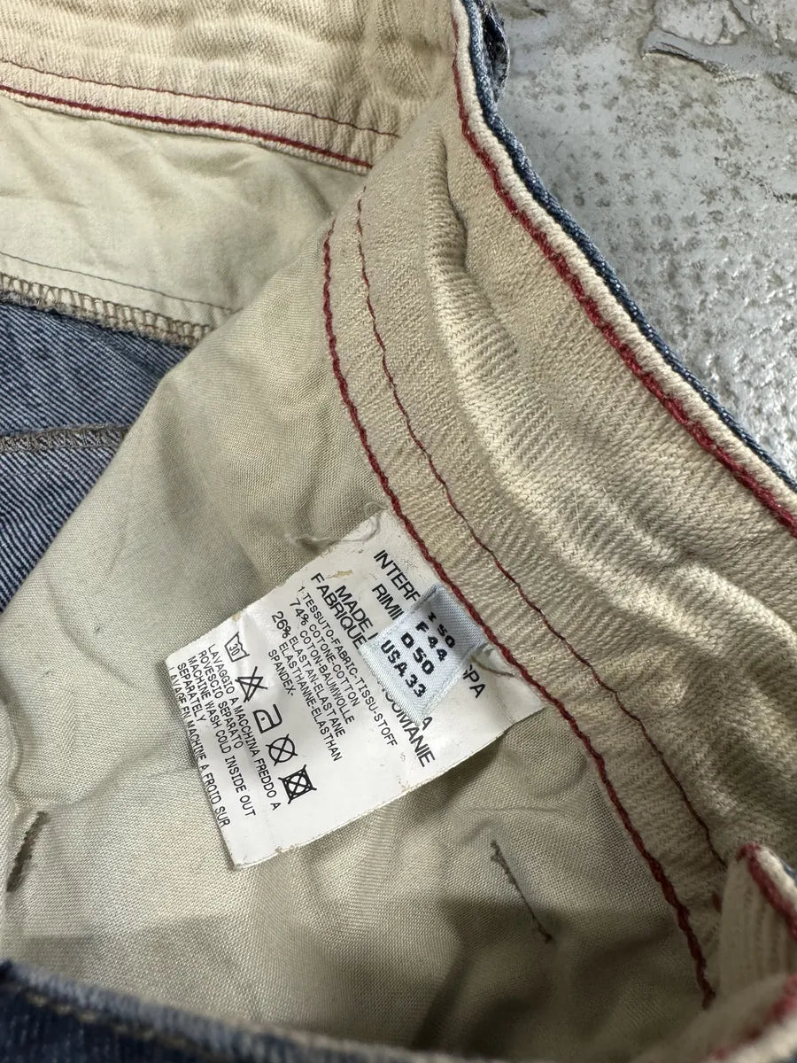 2000s Marithé + François Girbaud Blue Eroded Cozy Denim Jeans NMcksCe 8