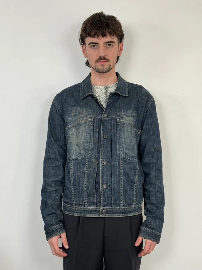2000s Marithé + François Girbaud Blue Faded Denim Jacket PDiQKDJ 0