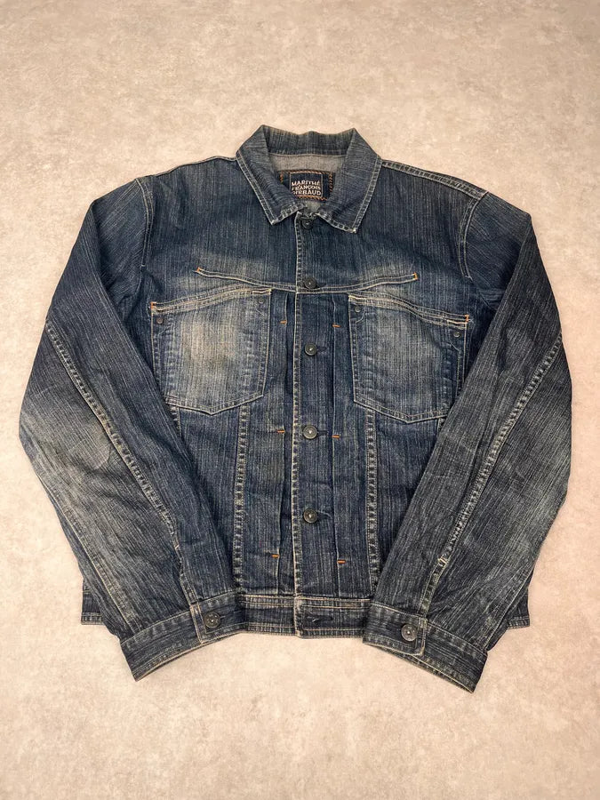 2000s Marithé + François Girbaud Blue Faded Denim Jacket PDiQKDJ 3