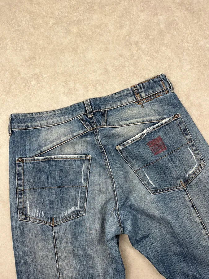 2000s Marithé + François Girbaud Blue Faded Denim Jeans NjVJJpH 7