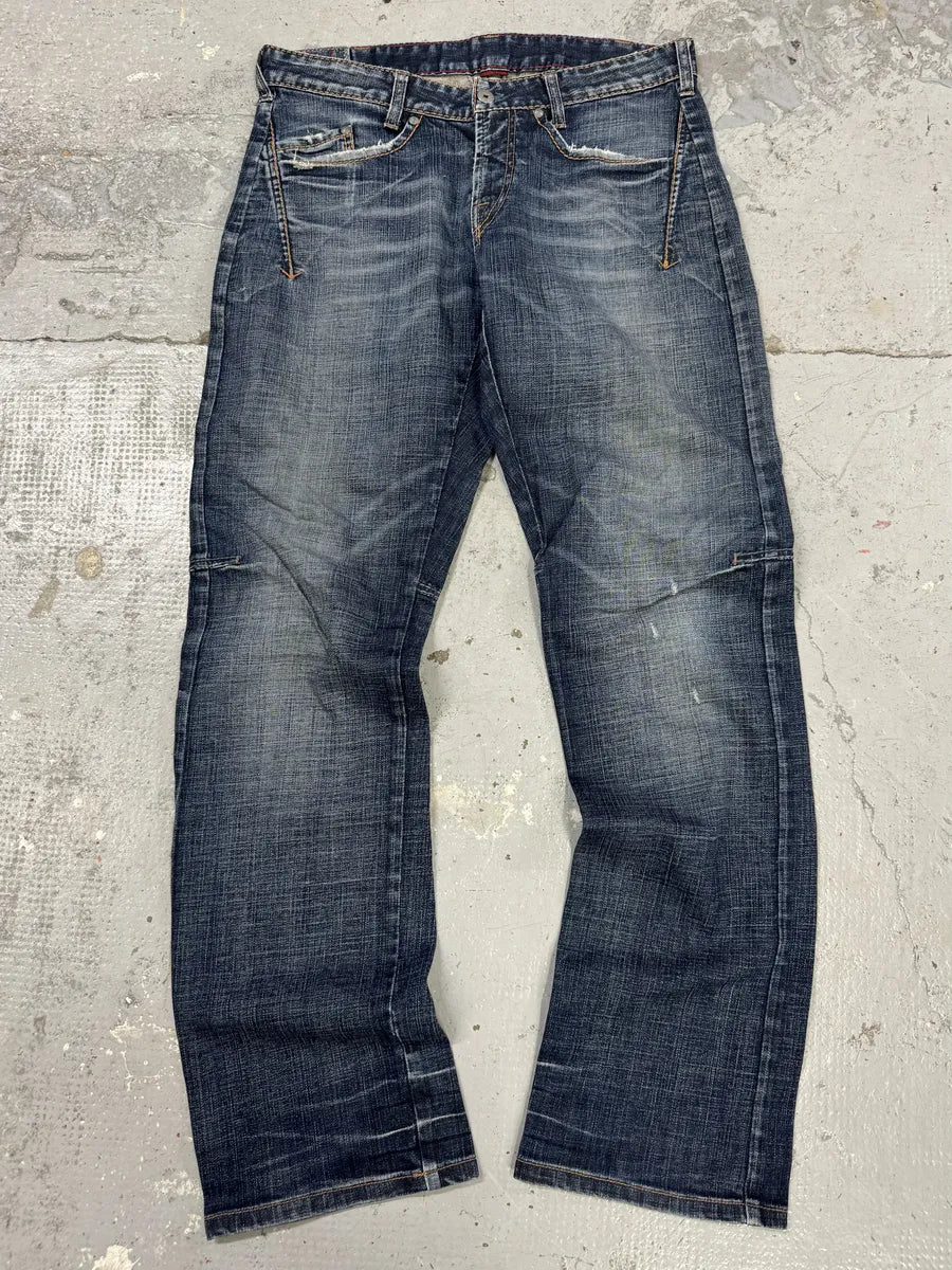 2000s Marithé + François Girbaud Blue Faded Denim Jeans BgSbmWH 0