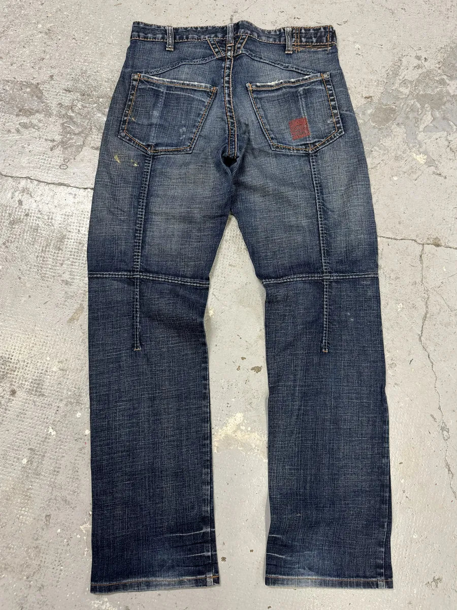 2000s Marithé + François Girbaud Blue Faded Denim Jeans BgSbmWH 1