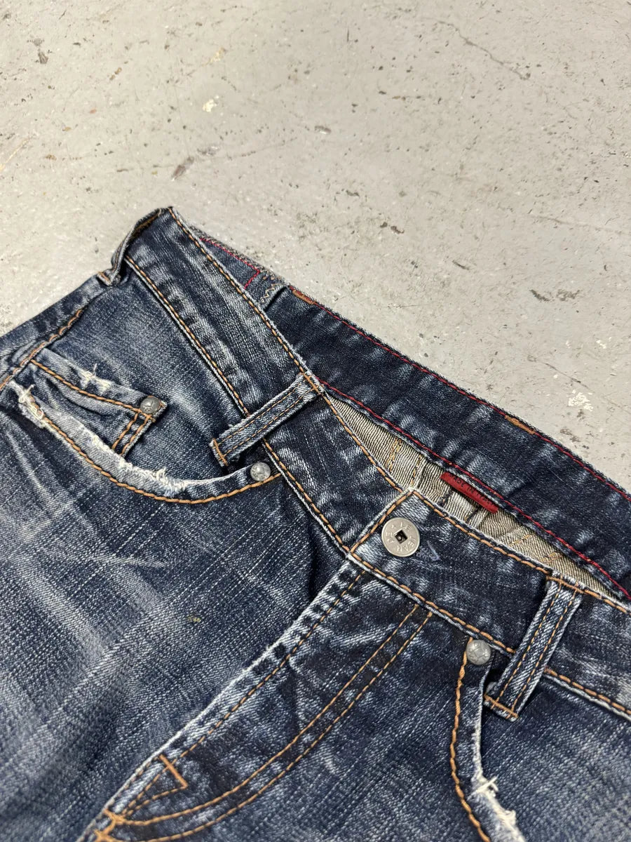 2000s Marithé + François Girbaud Blue Faded Denim Jeans BgSbmWH 5