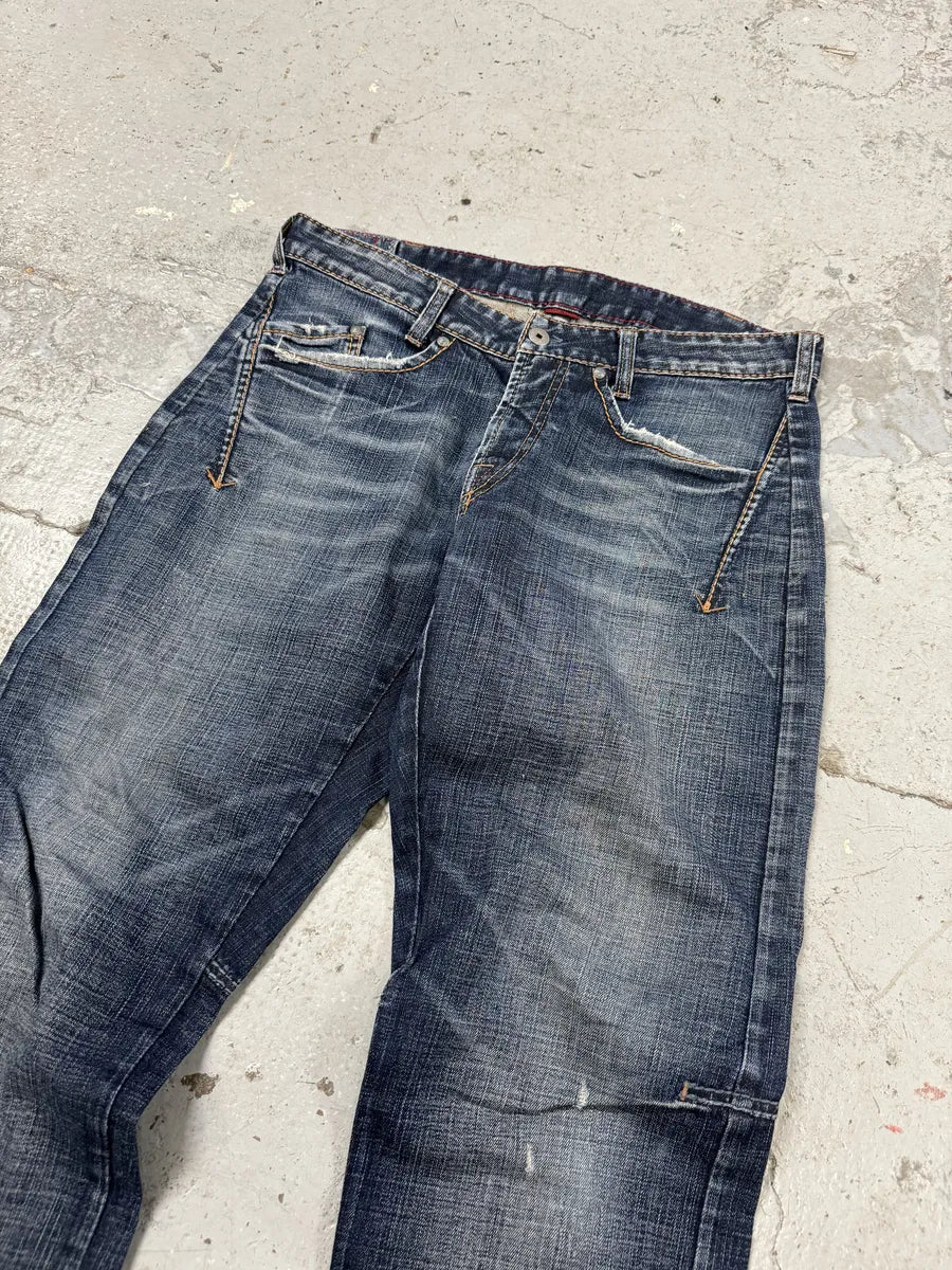 2000s Marithé + François Girbaud Blue Faded Denim Jeans BgSbmWH 6