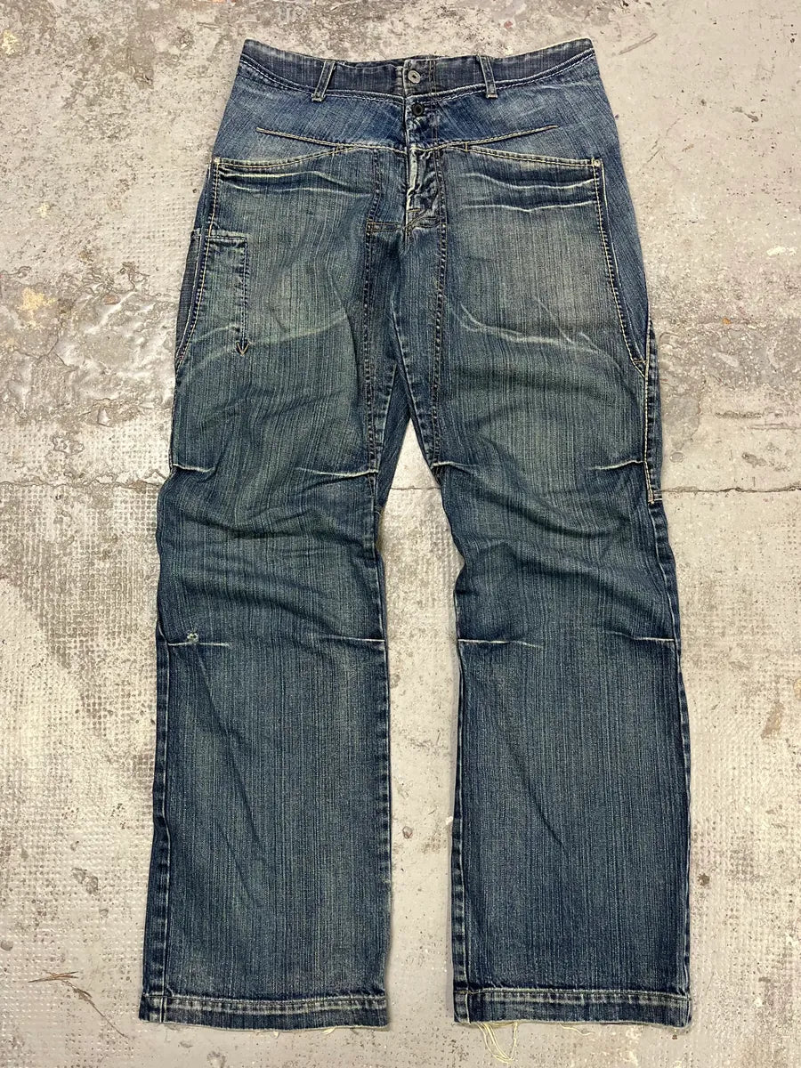 2000s Marithé + François Girbaud Blue Faded Denim Jeans DvvptGd 0