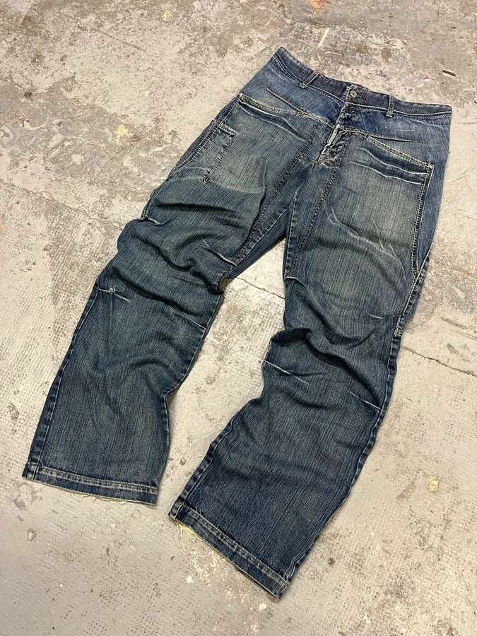 2000s Marithé + François Girbaud Blue Faded Denim Jeans DvvptGd 2