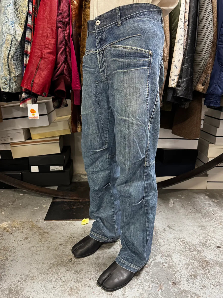 2000s Marithé + François Girbaud Blue Faded Denim Jeans DvvptGd 3
