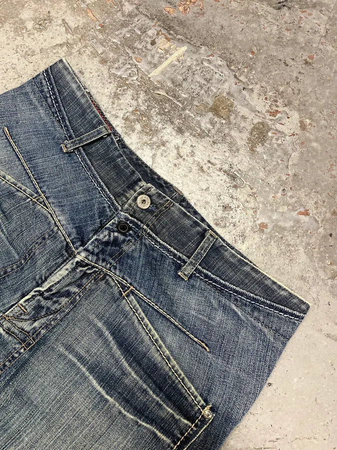2000s Marithé + François Girbaud Blue Faded Denim Jeans DvvptGd 5