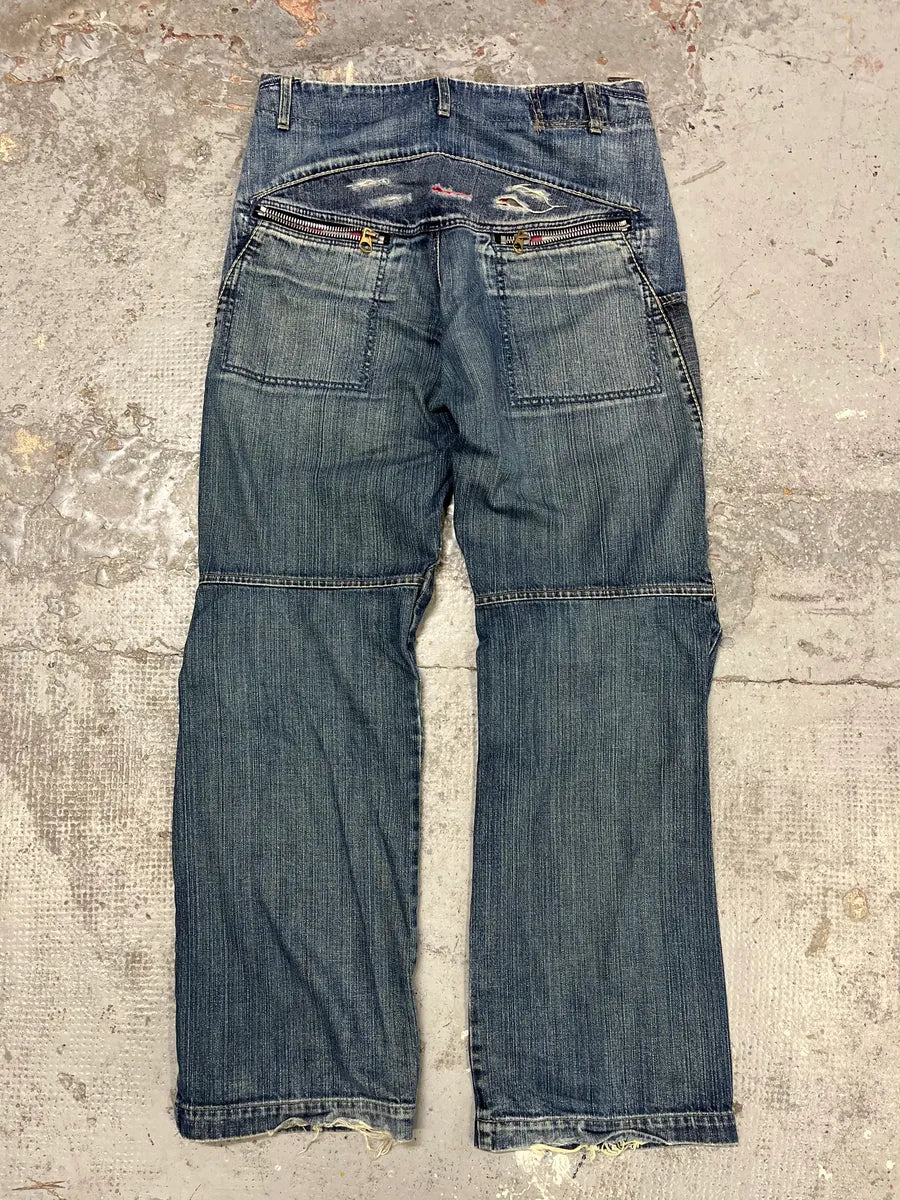 2000s Marithé + François Girbaud Blue Faded Denim Jeans DvvptGd 7