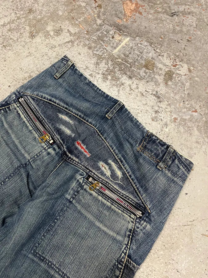 2000s Marithé + François Girbaud Blue Faded Denim Jeans DvvptGd 8