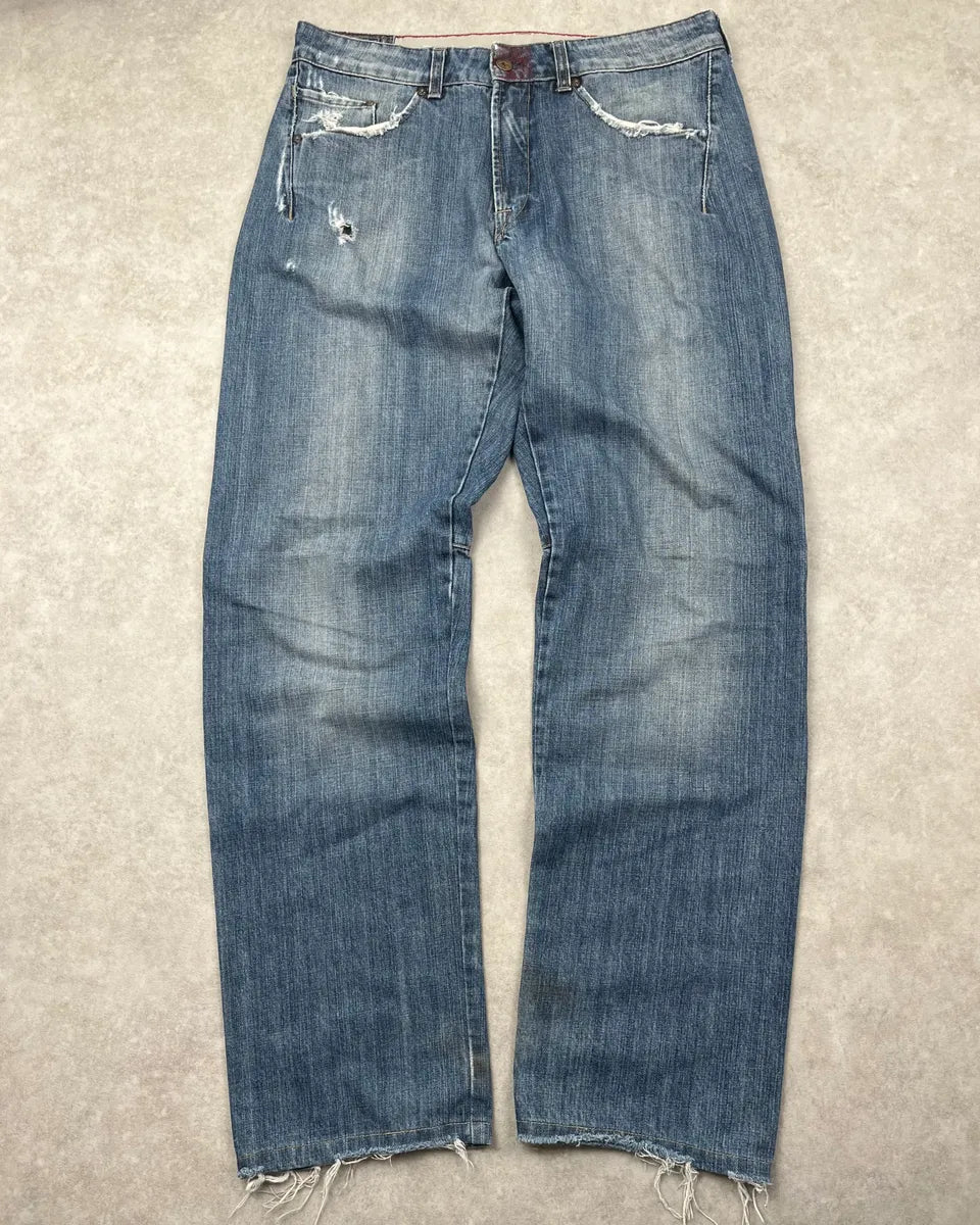 2000s Marithé + François Girbaud Blue Faded Denim Jeans NjVJJpH 3