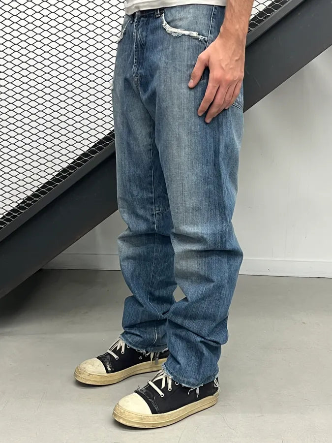 2000s Marithé + François Girbaud Blue Faded Denim Jeans NjVJJpH 1