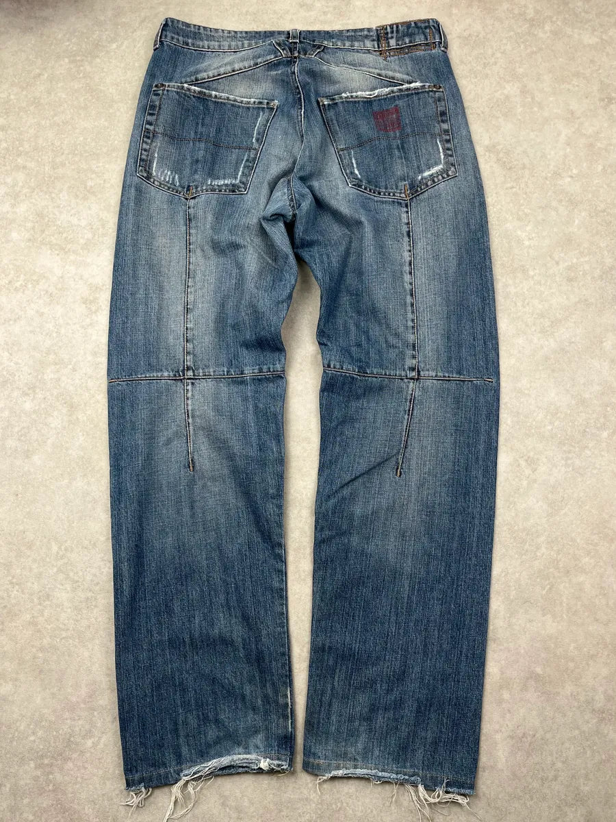 2000s Marithé + François Girbaud Blue Faded Denim Jeans NjVJJpH 4