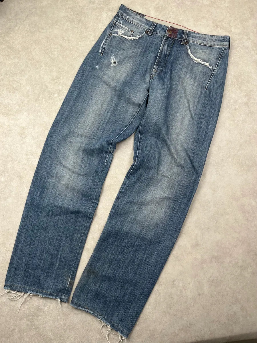 2000s Marithé + François Girbaud Blue Faded Denim Jeans NjVJJpH 5