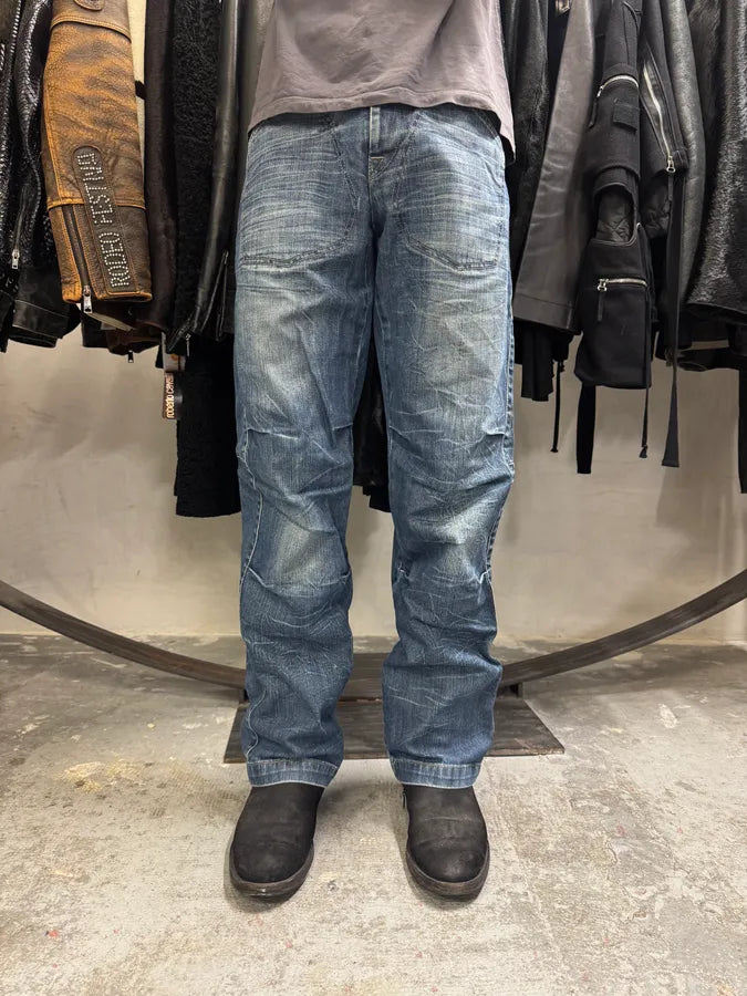 2000s Marithé + François Girbaud Blue Faded Denim Jeans (S) vDkFJIn 2