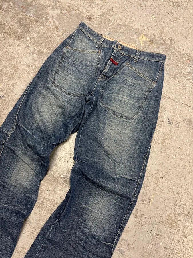 2000s Marithé + François Girbaud Blue Faded Denim Jeans (S) vDkFJIn 5