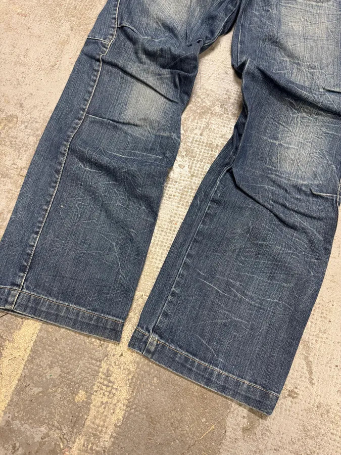 2000s Marithé + François Girbaud Blue Faded Denim Jeans (S) vDkFJIn 6