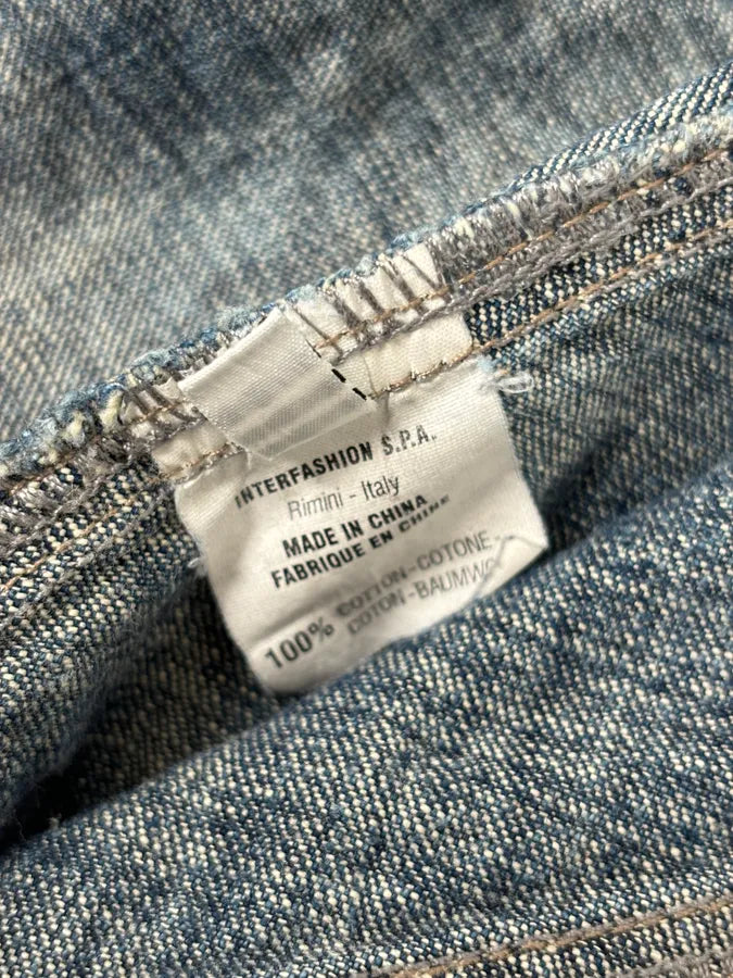 FW2002 Marithé + François Girbaud Blue Faded Light Denim Jacket JYXcPrI 13