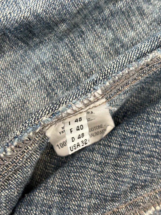 FW2002 Marithé + François Girbaud Blue Faded Light Denim Jacket JYXcPrI 12